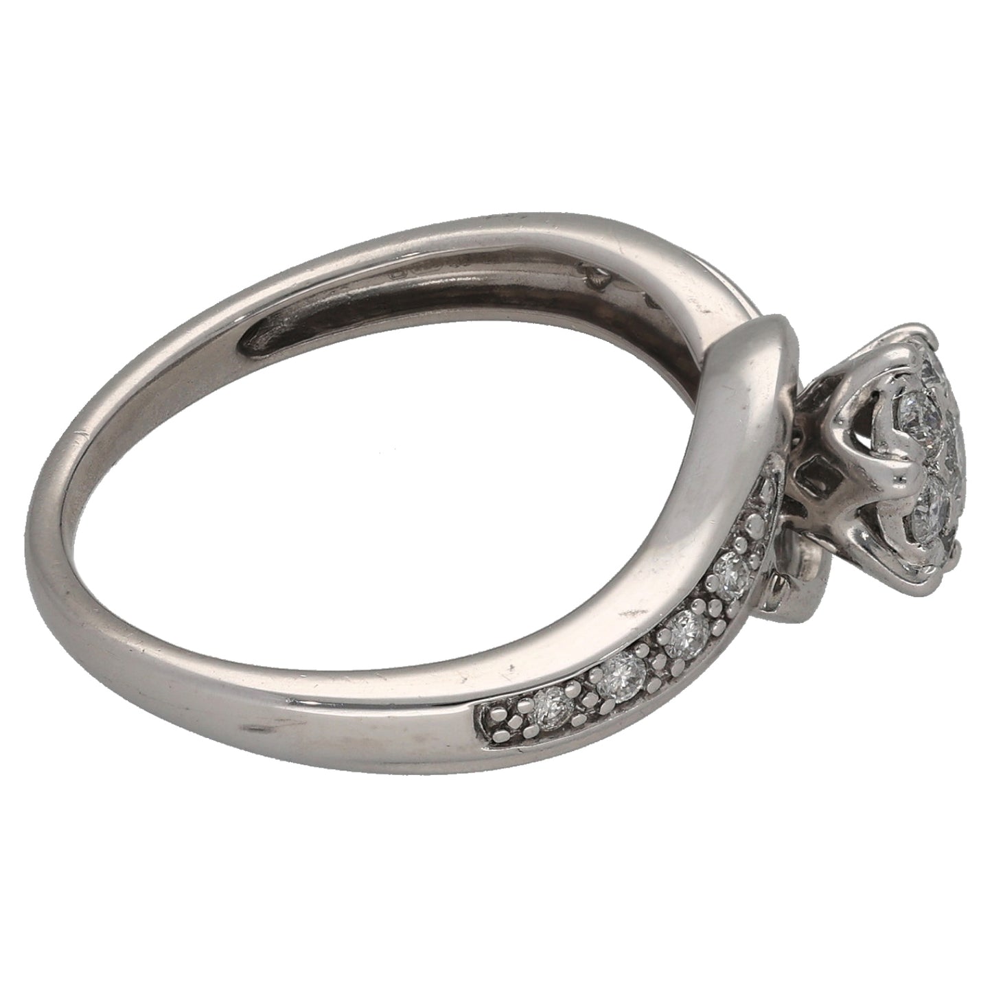 9ct White Gold 0.25ct Diamond Cluster Ring Size M