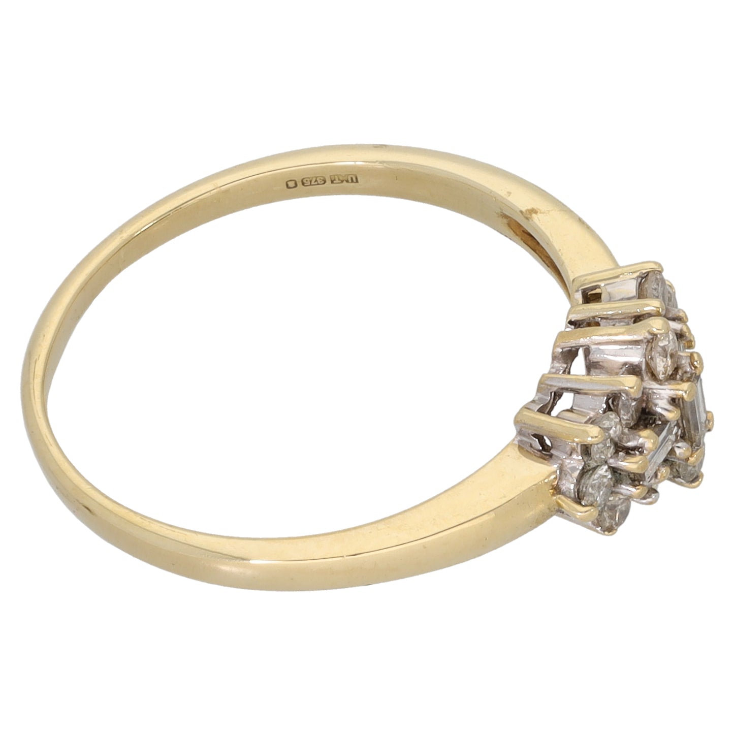 9ct Gold 0.33ct Diamond Cluster Ring Size N