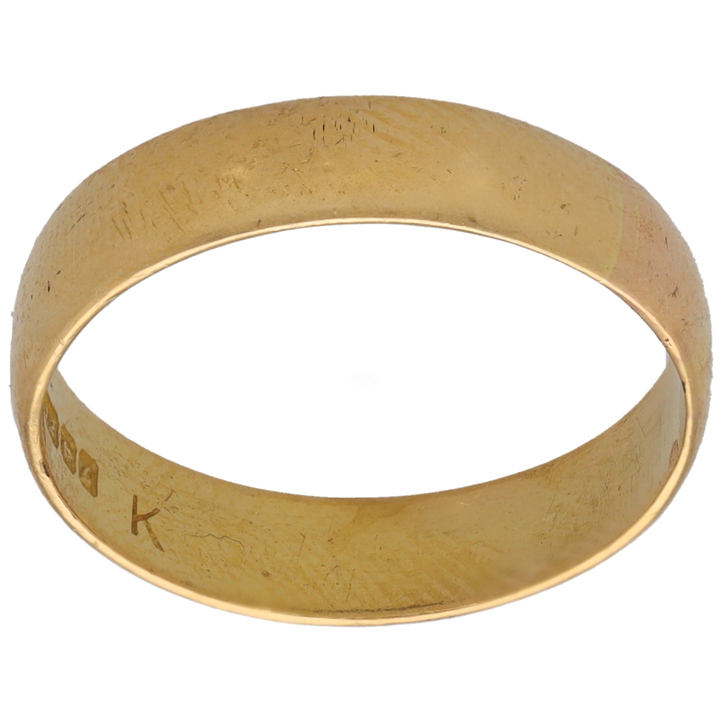 22ct gold plain wedding ring with smooth band