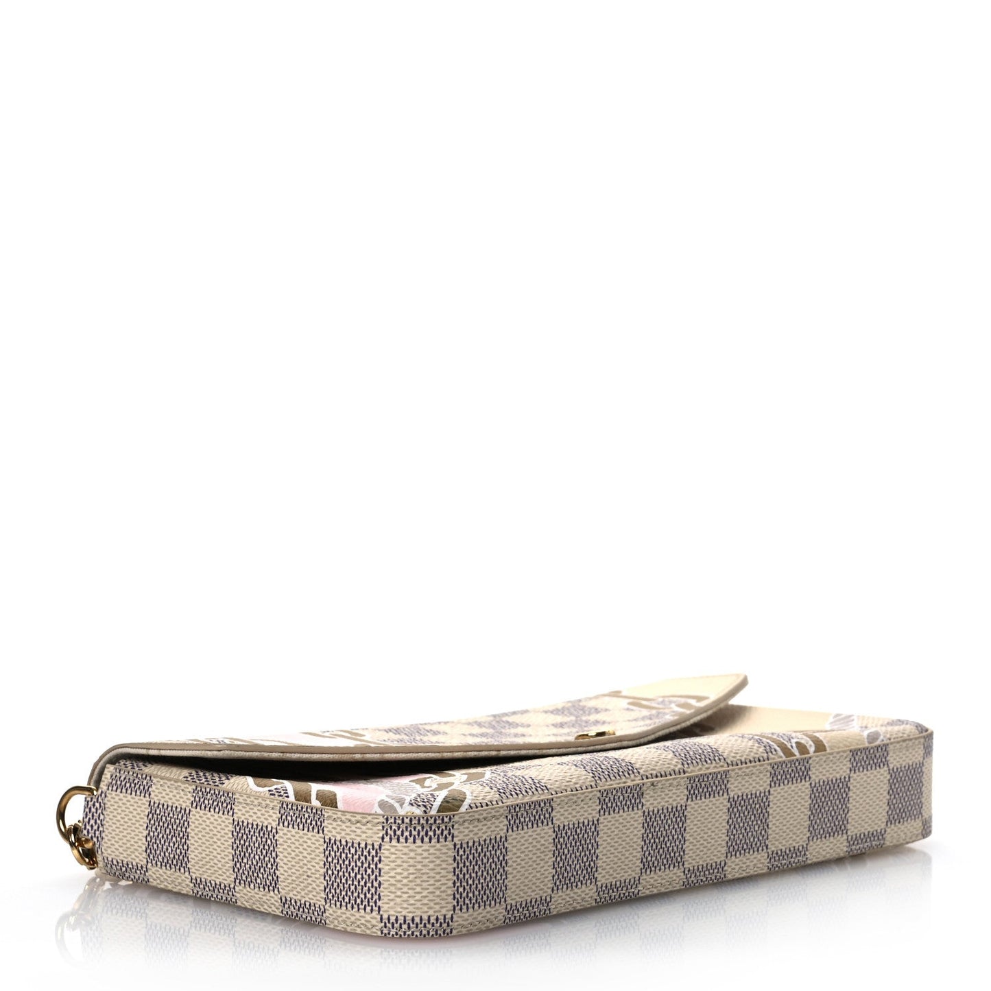 Louis Vuitton Nautical Pochette Felicie Damier Azur Coated Canvas Bag - White