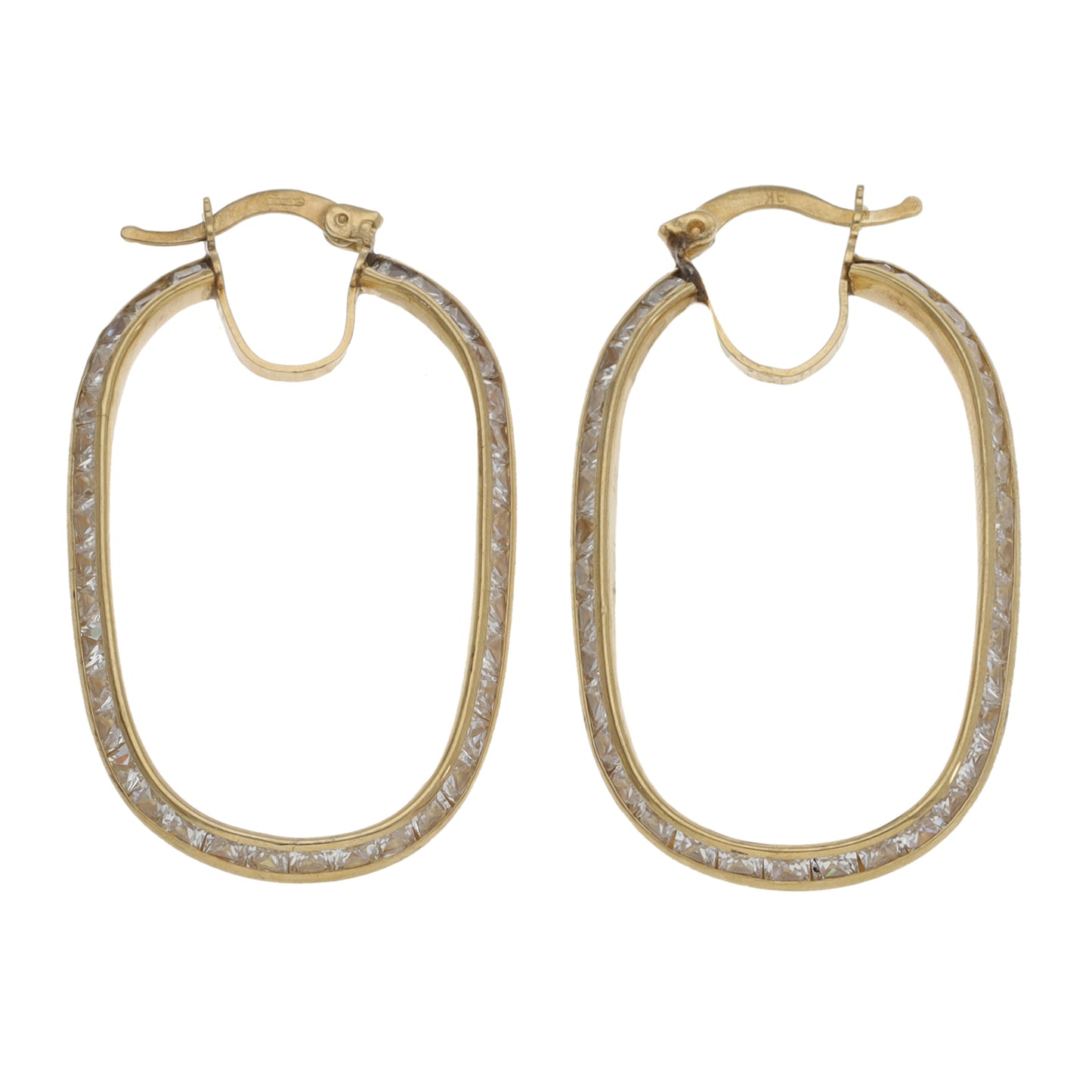 9ct Gold Cubic Zirconia Creole Earrings