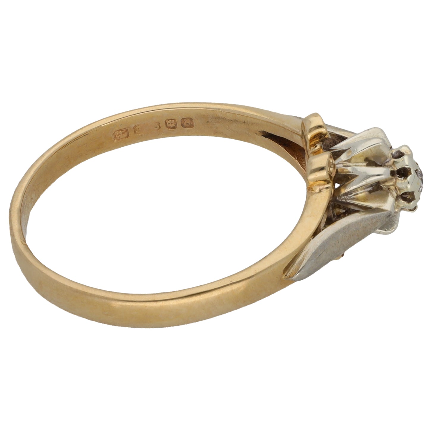 9ct Gold 0.05ct Diamond Solitaire Ring Size P