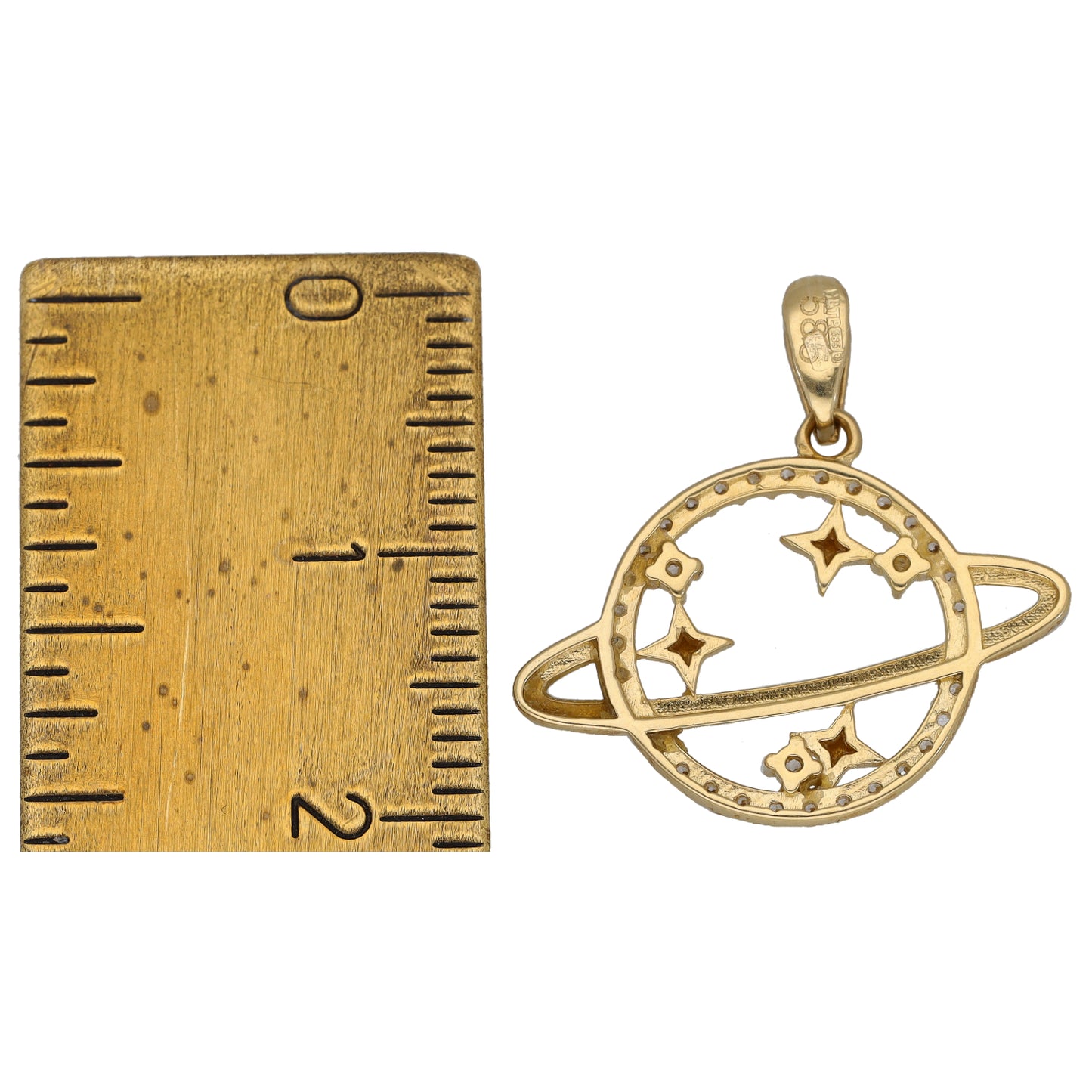 14ct Gold Cubic Zirconia Alternative Pendant