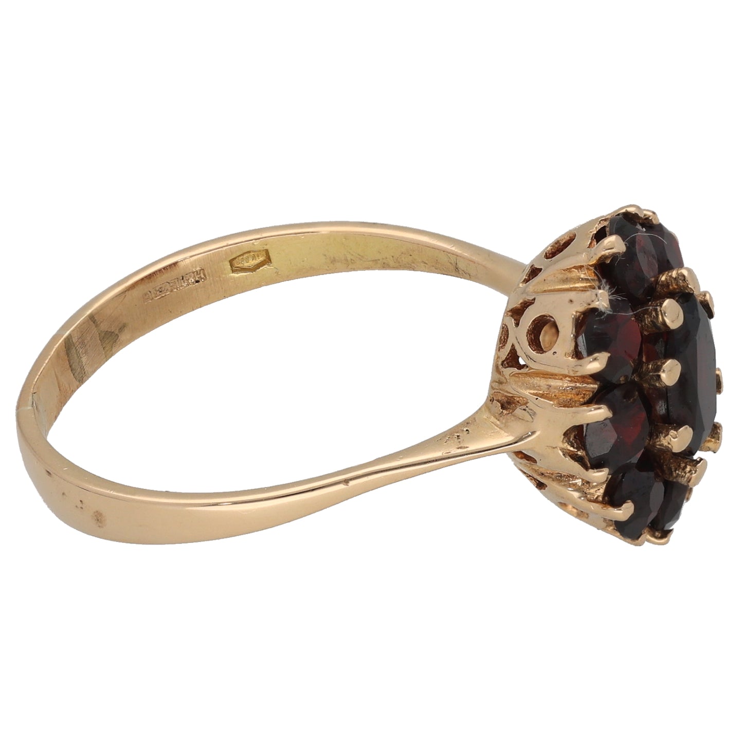 18ct Gold Garnet Dress/Cocktail Ring Size S