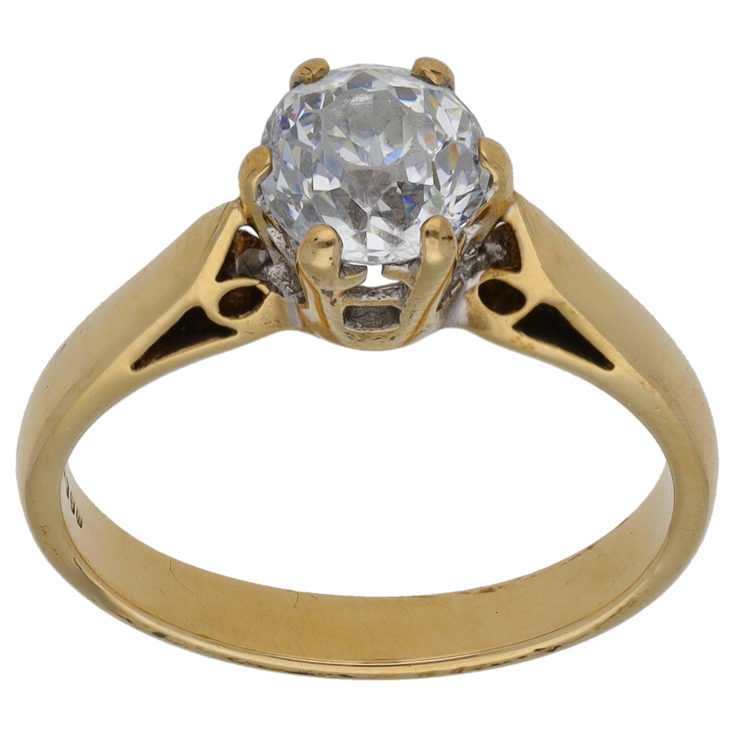 9ct Gold Cubic Zirconia Single Stone Ring Size N