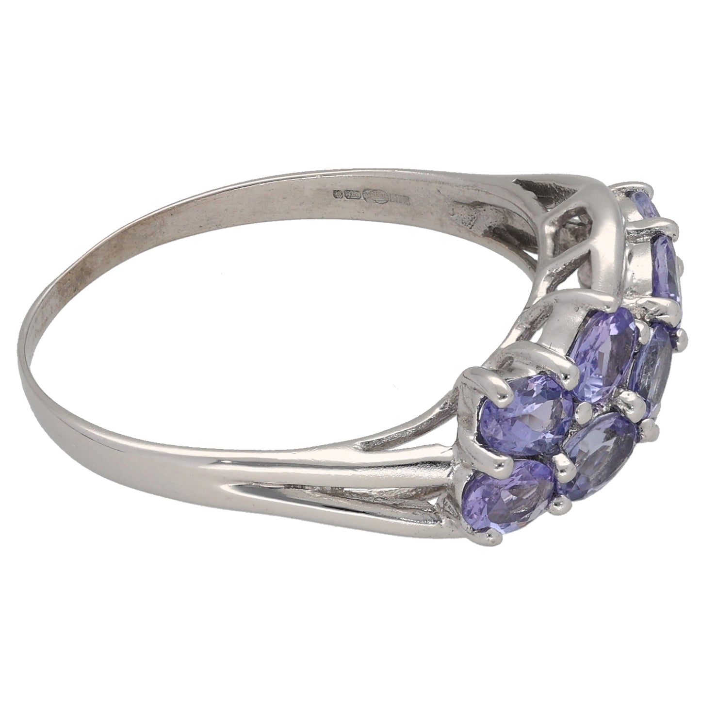9ct White Gold Tanzanite Dress/Cocktail Ring Size R