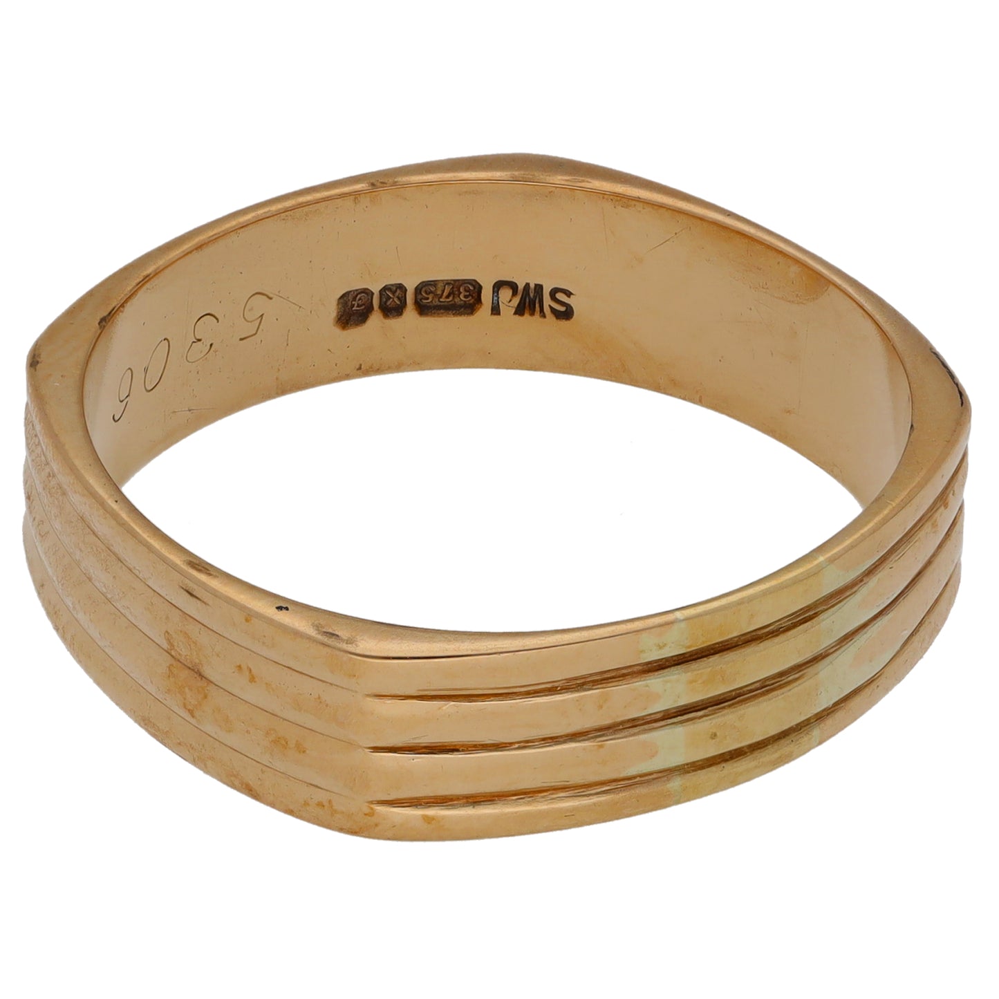 9ct Gold Shaped Wedding Ring Size V