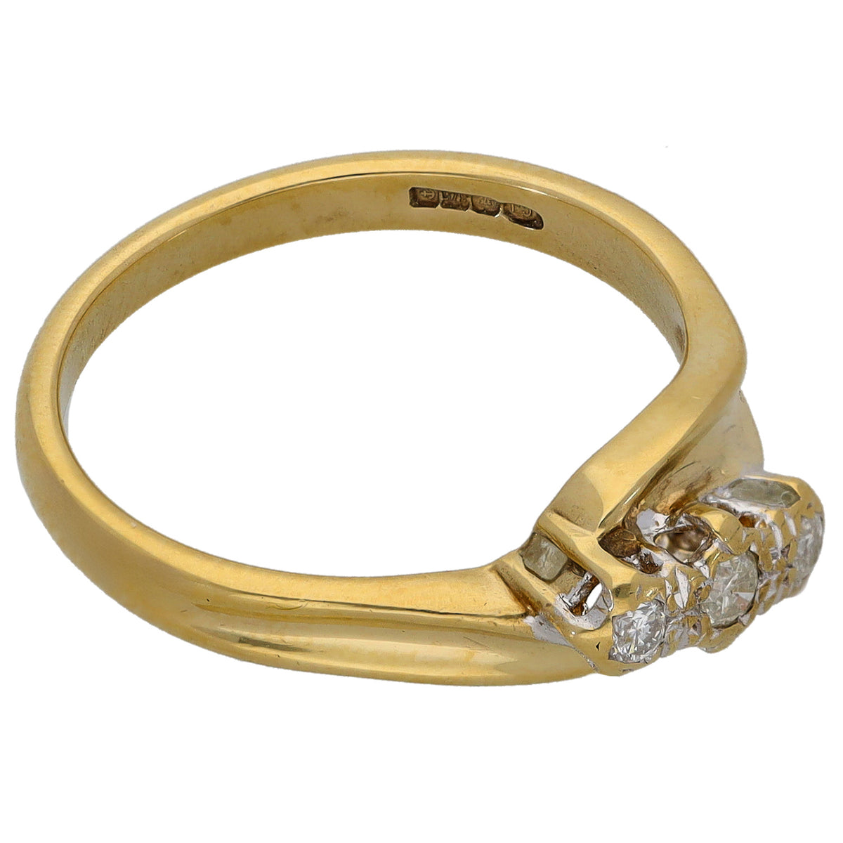 9ct Gold 0.12ct Diamond Trilogy Ring Size O