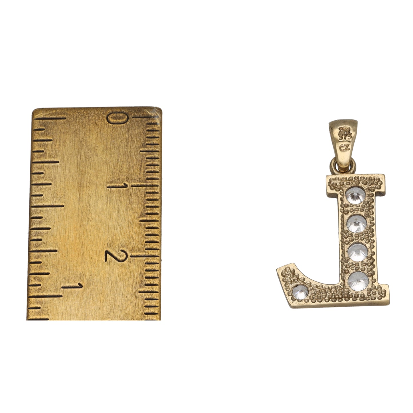 9ct Gold Cubic Zirconia Initial 'L' Pendant
