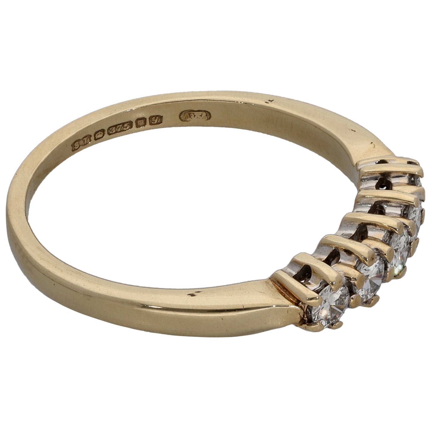 9ct Gold 0.20ct Diamond Half Eternity Ring Size L