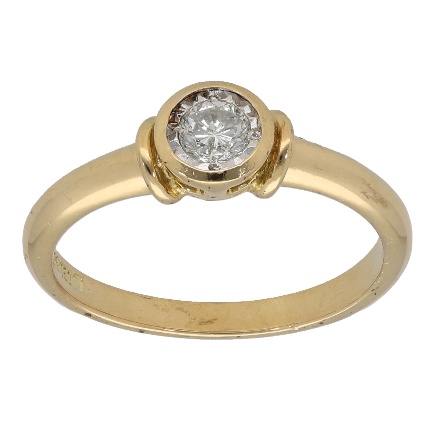 18ct Gold 0.25ct Diamond Solitaire Ring Size O