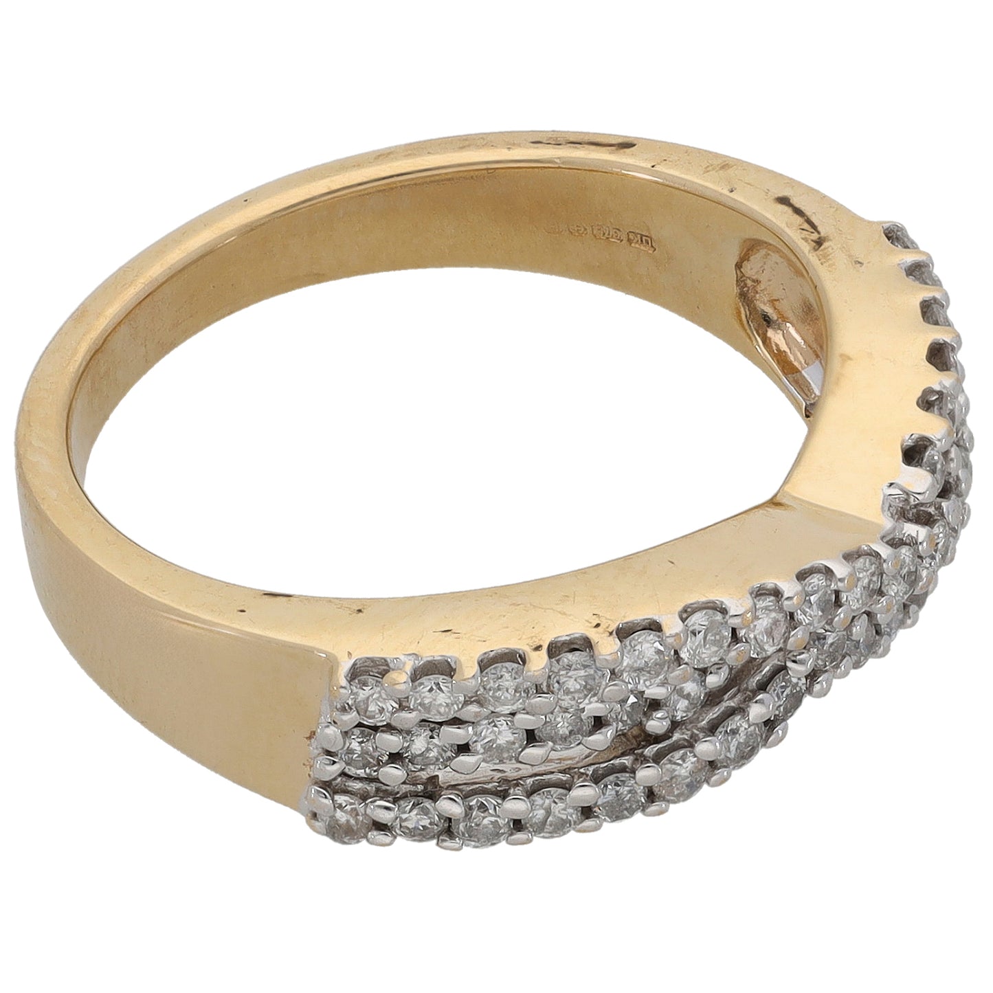 9ct Gold 0.44ct Diamond Dress/Cocktail Ring Size O