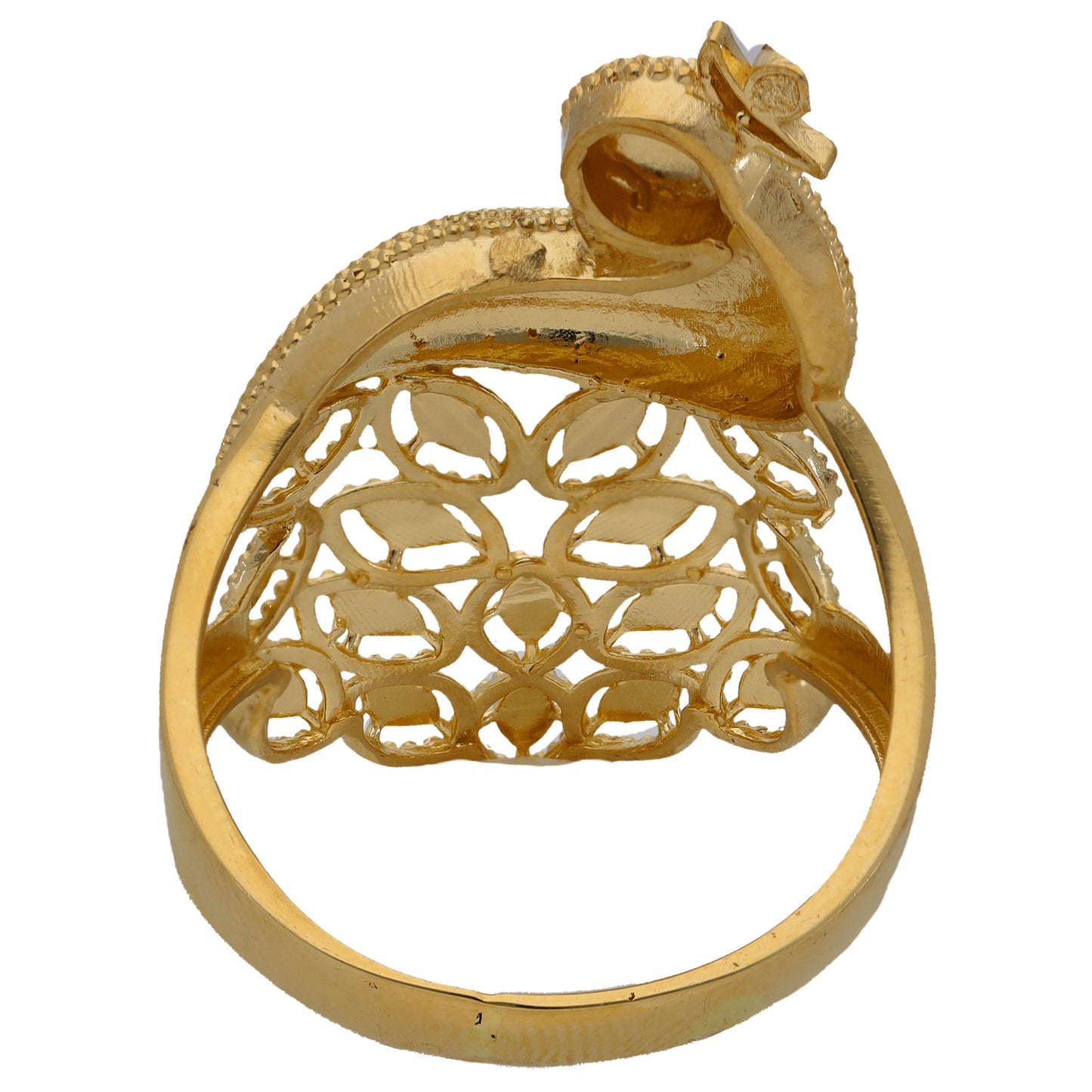 New 14ct Gold Peacock Ring Size N-S