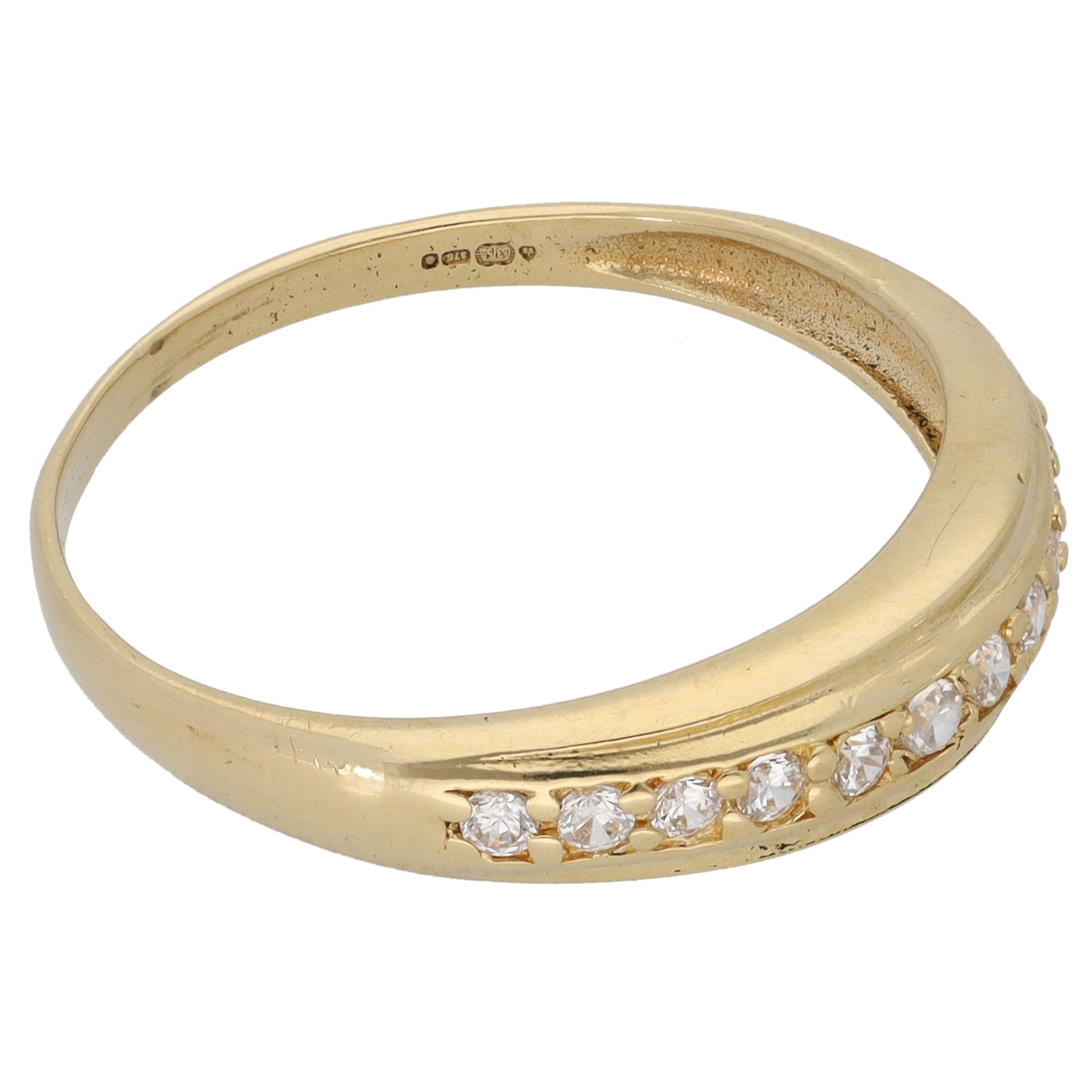 9ct Gold Cubic Zirconia Half Eternity Ring Size T