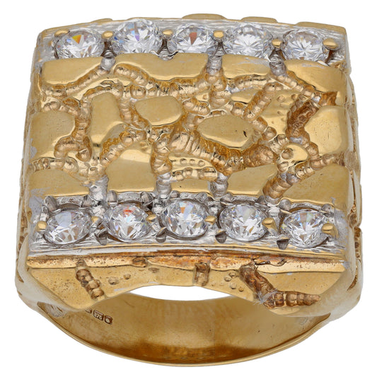 9ct Gold Cubic Zirconia Alternative Ring Size Z+2