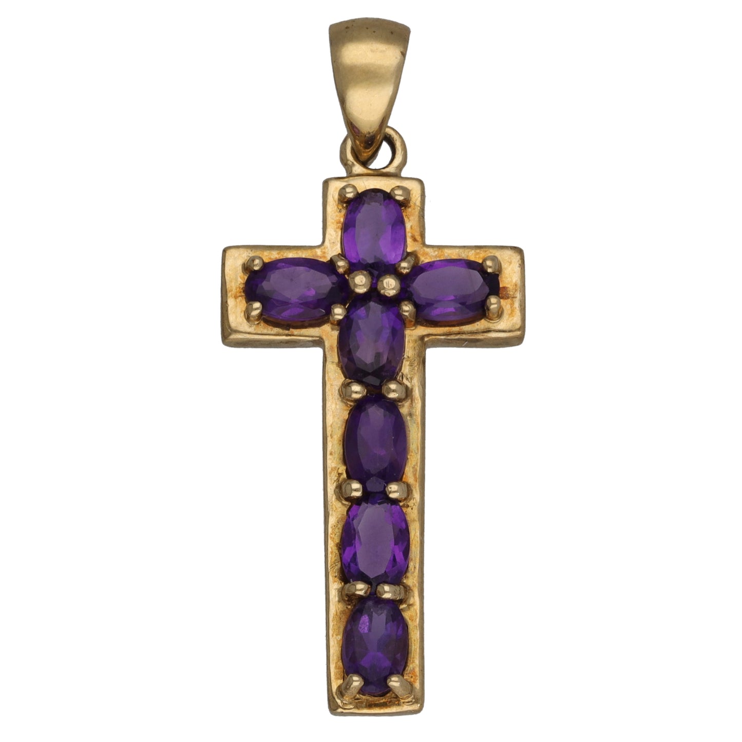 9ct Gold Amethyst Cross Pendant