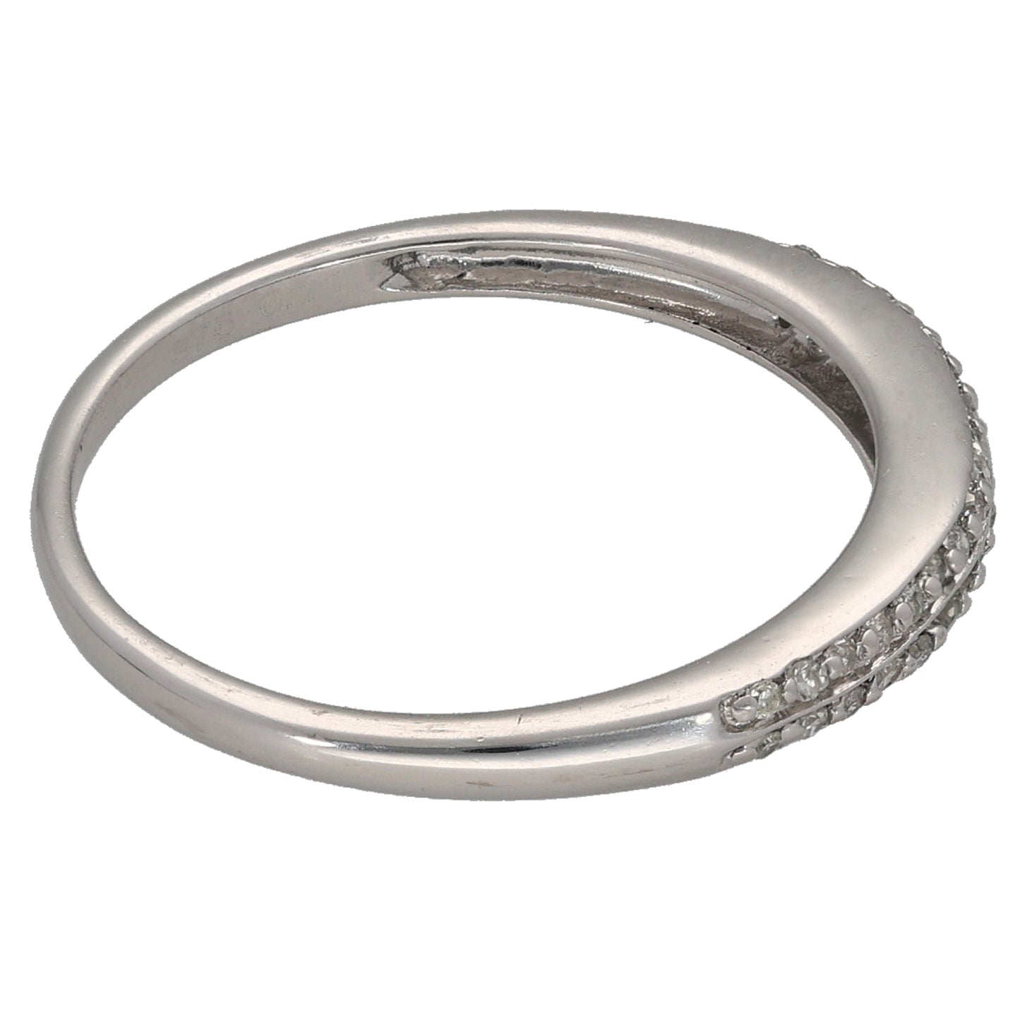9ct White Gold 0.17ct Diamond Half Eternity Ring Size N