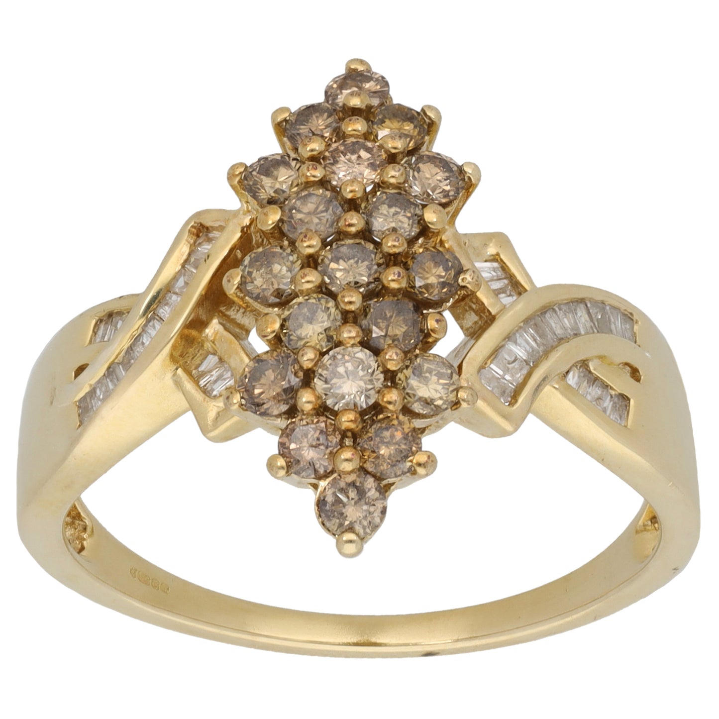 9ct Gold 0.91ct Diamond Dress/Cocktail Ring Size U