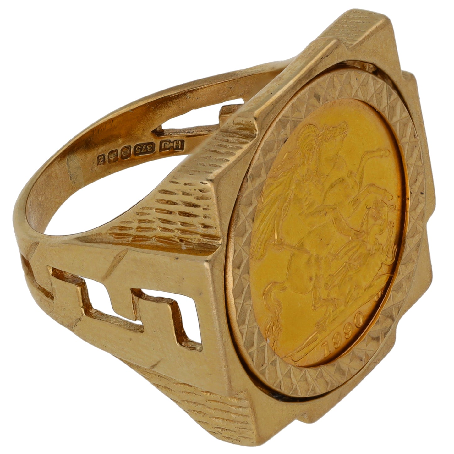 9ct Gold Coin Ring Size O