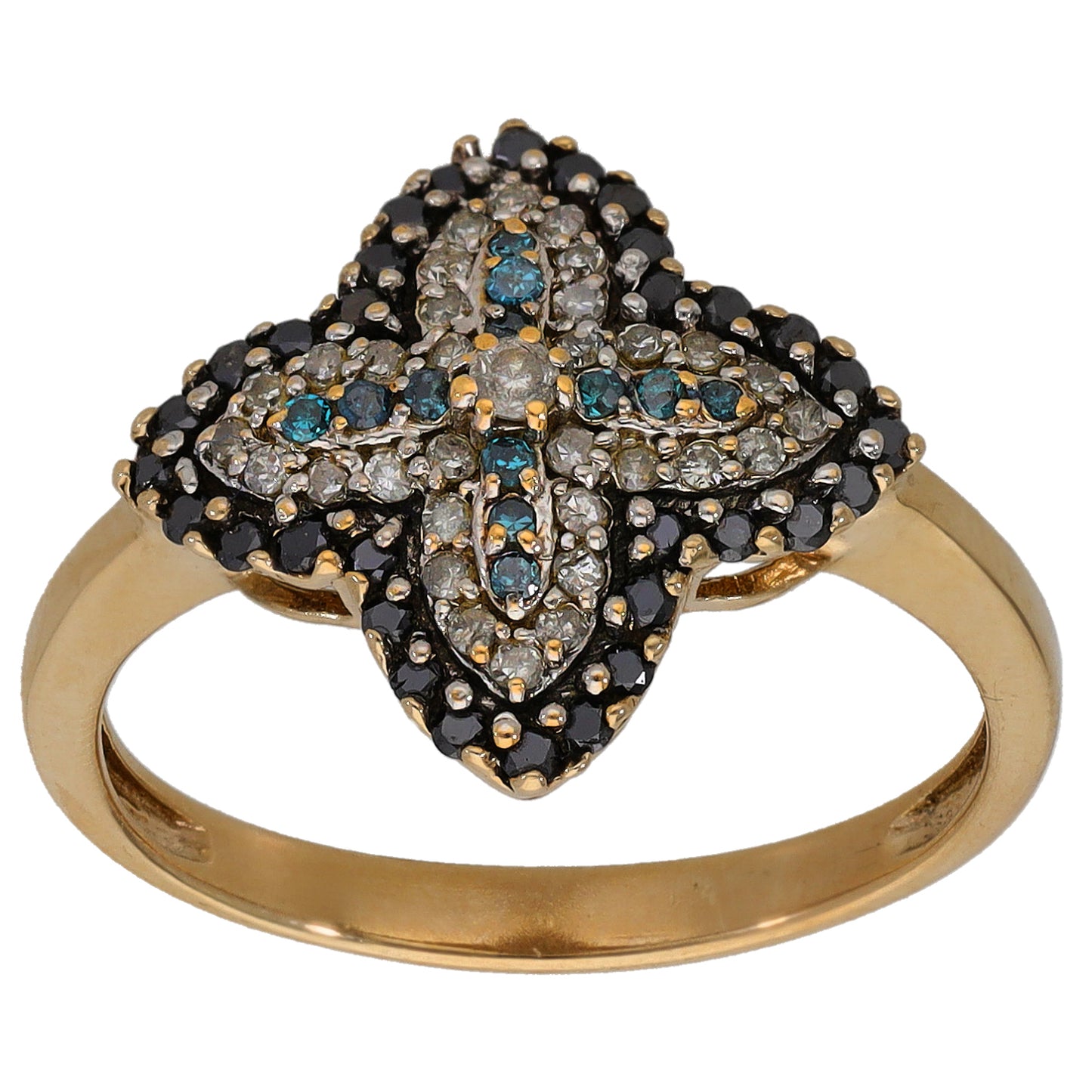 9ct Gold 0.39ct Diamond Dress/Cocktail Ring Size P