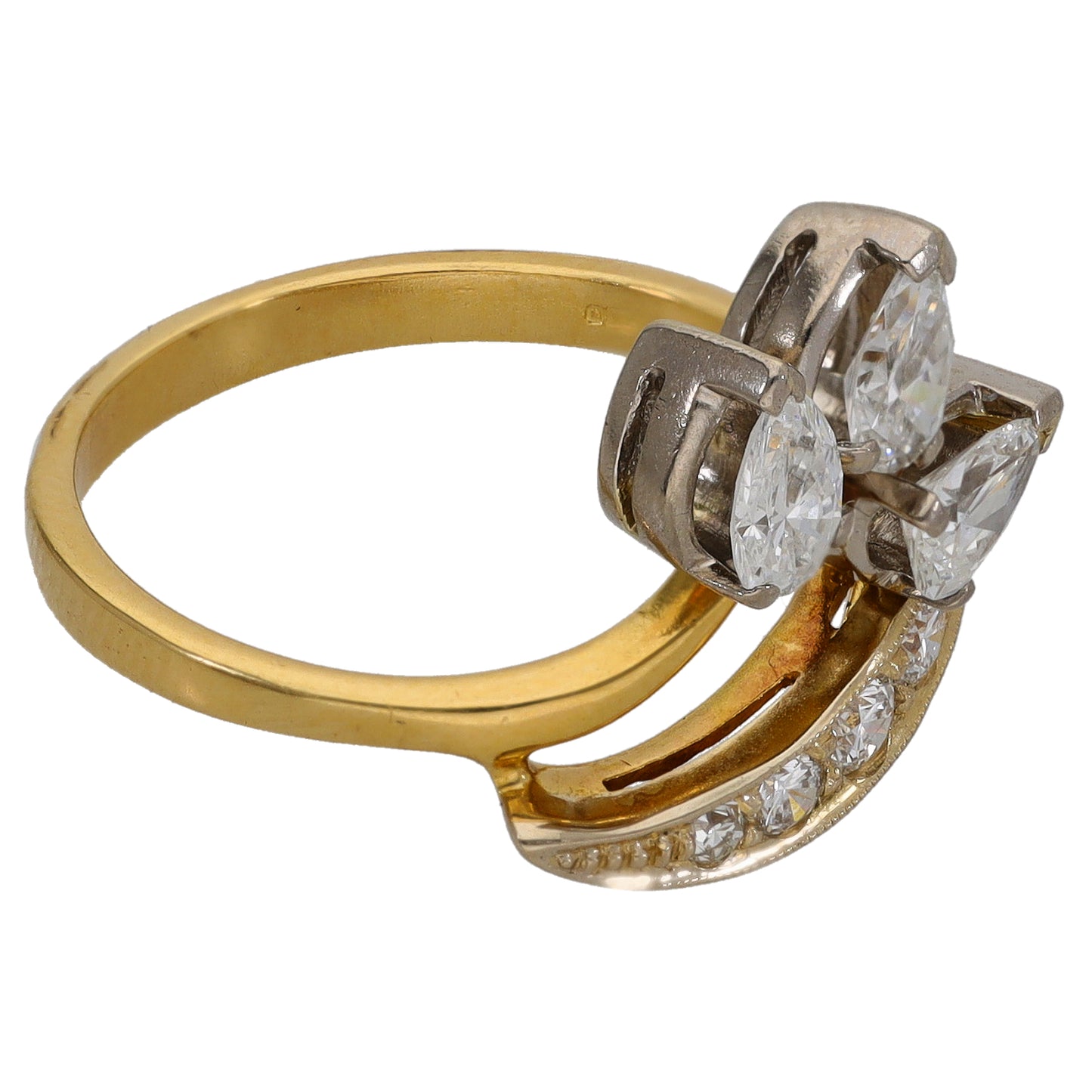 18ct Gold 0.92ct Diamond Dress/Cocktail Ring Size N