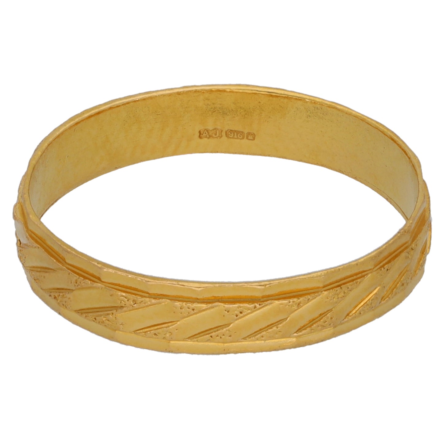 22ct Gold Patterned Wedding Ring Size N
