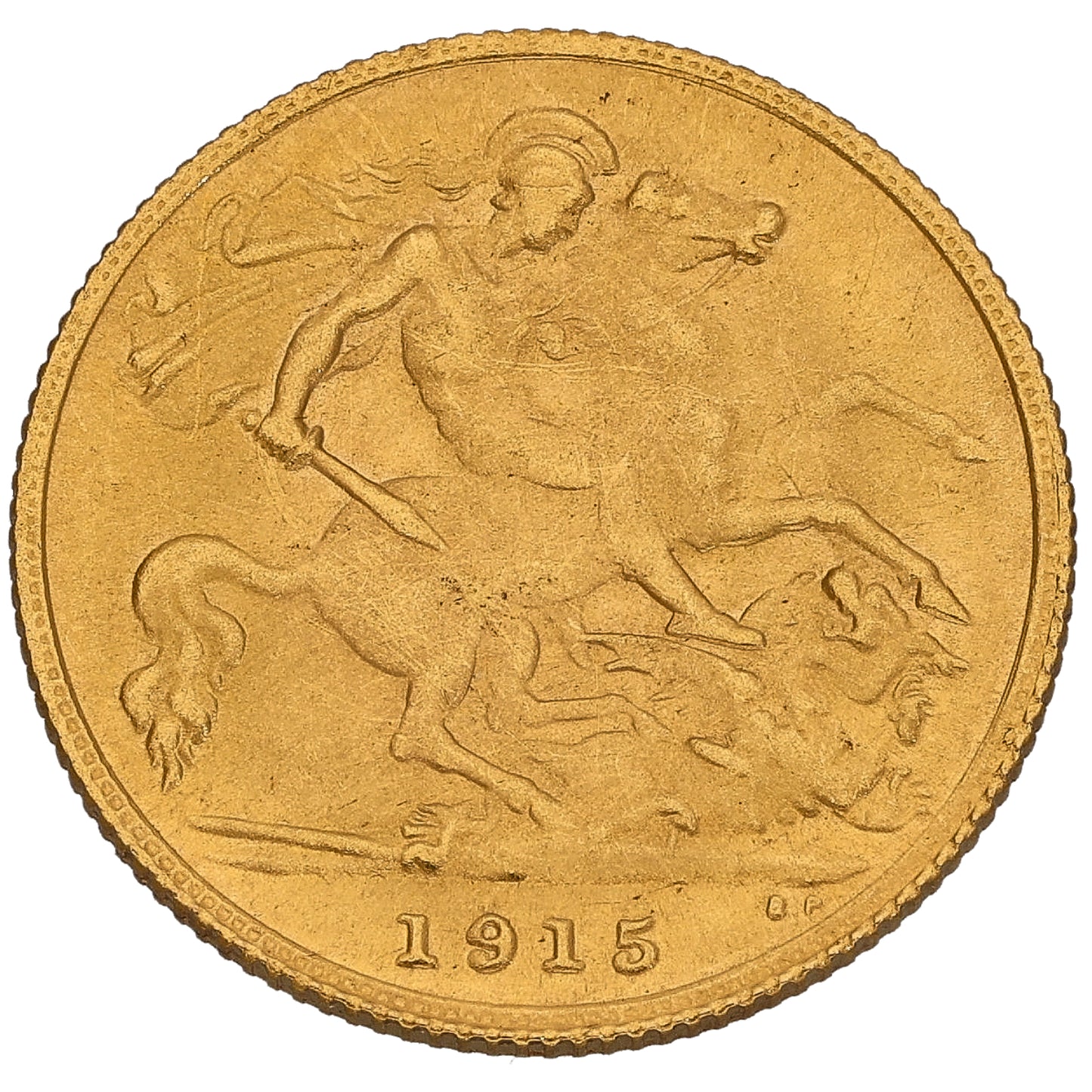 22ct Gold King George V Half Sovereign Coin 1915