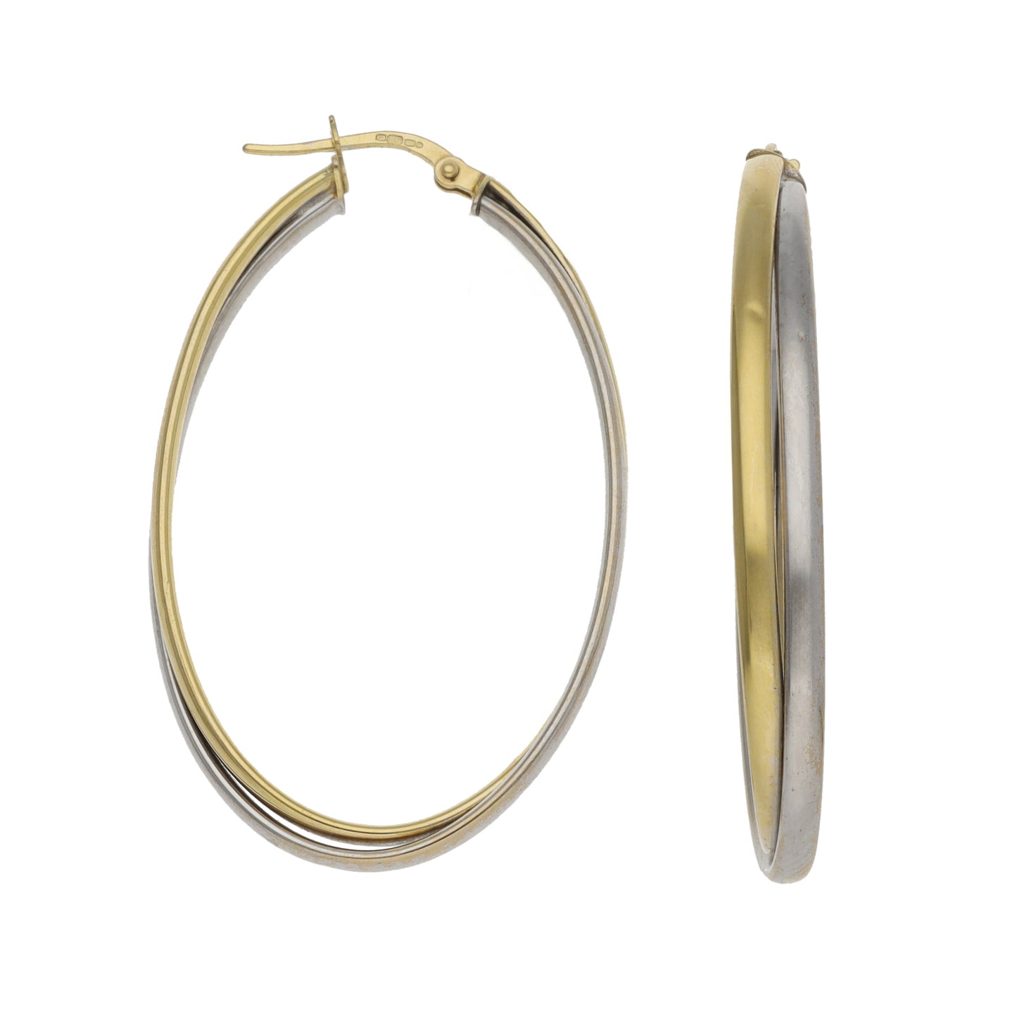 9ct Bicolour Gold Creole Earrings