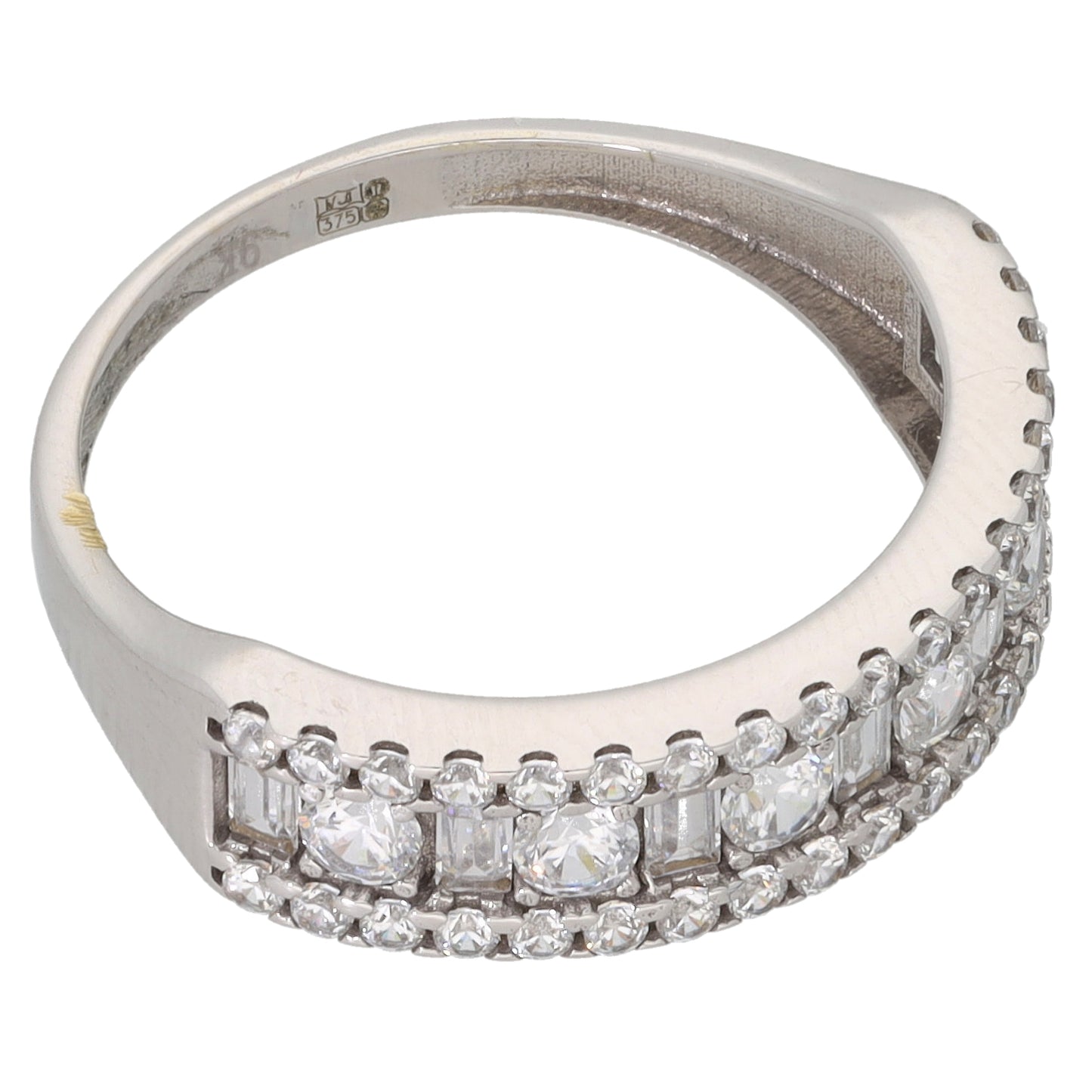9ct White Gold Cubic Zirconia Half Eternity Ring Size N