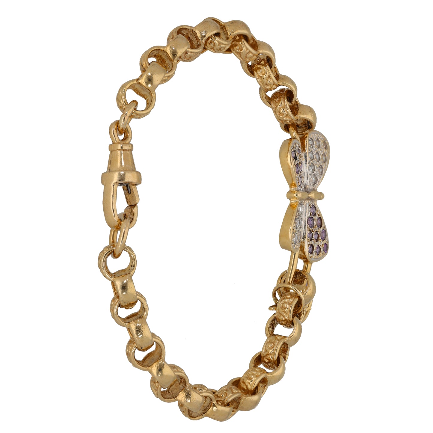 9ct Gold Cubic Zirconia Mum/Mother Bracelet