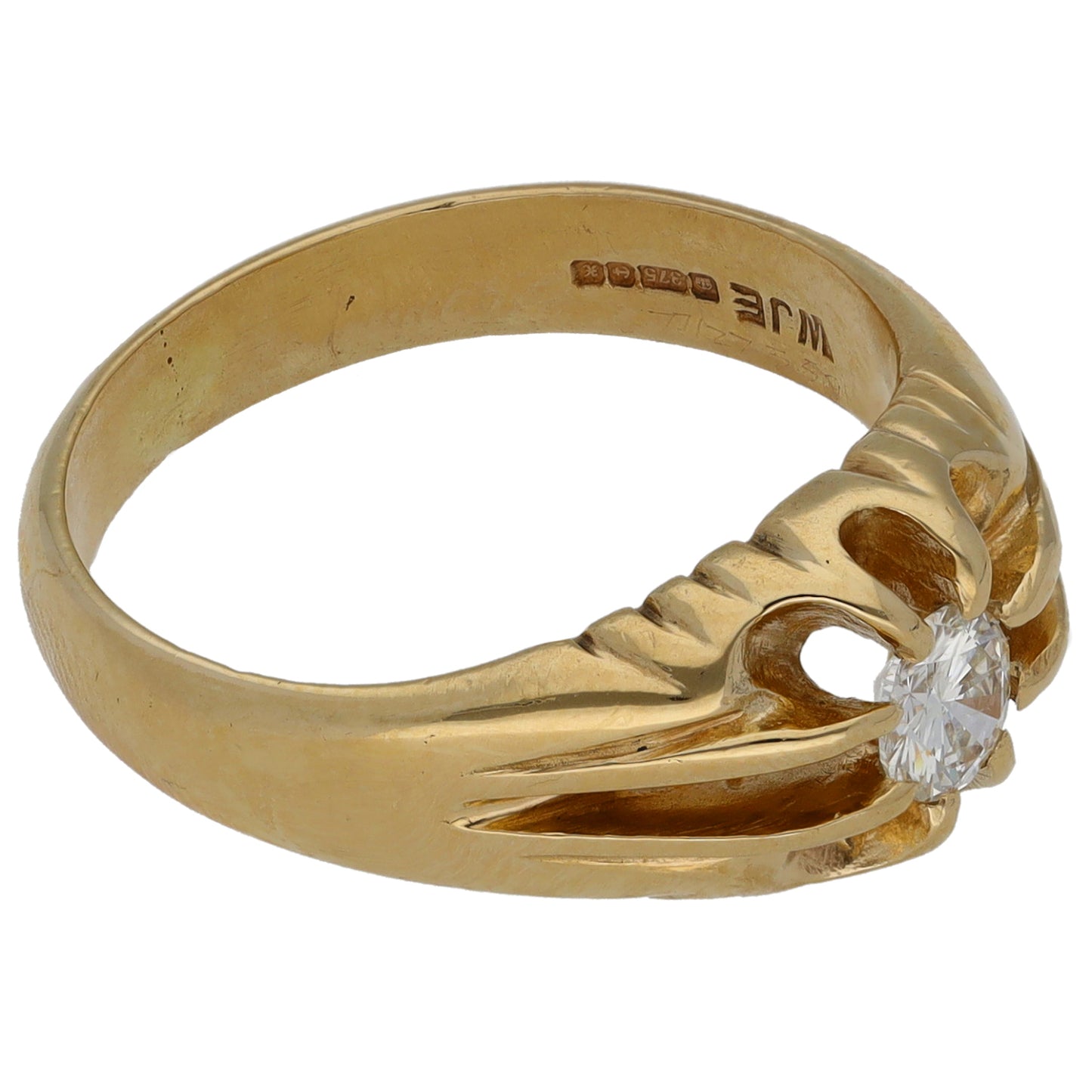 9ct Gold 0.25ct Diamond Single Stone Ring Size M