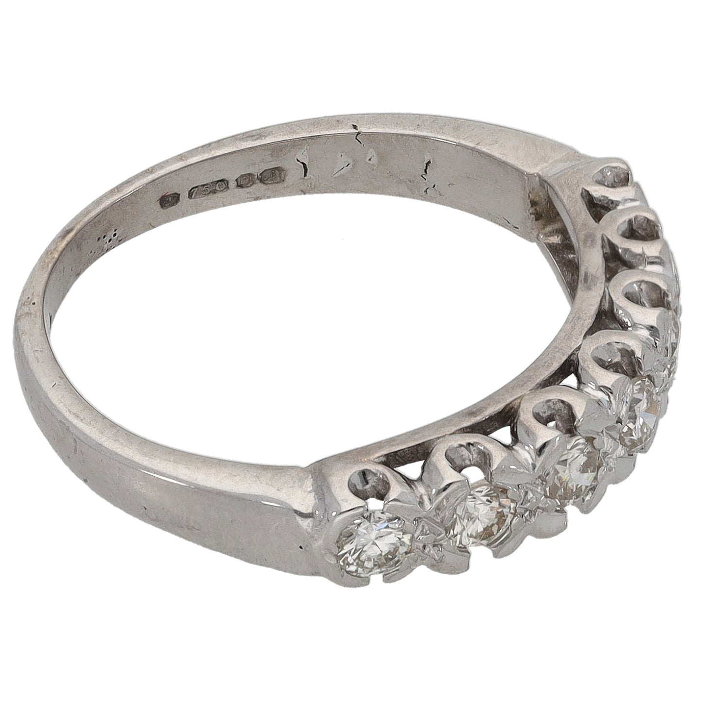 18ct White Gold 0.35ct Diamond Half Eternity Ring Size M