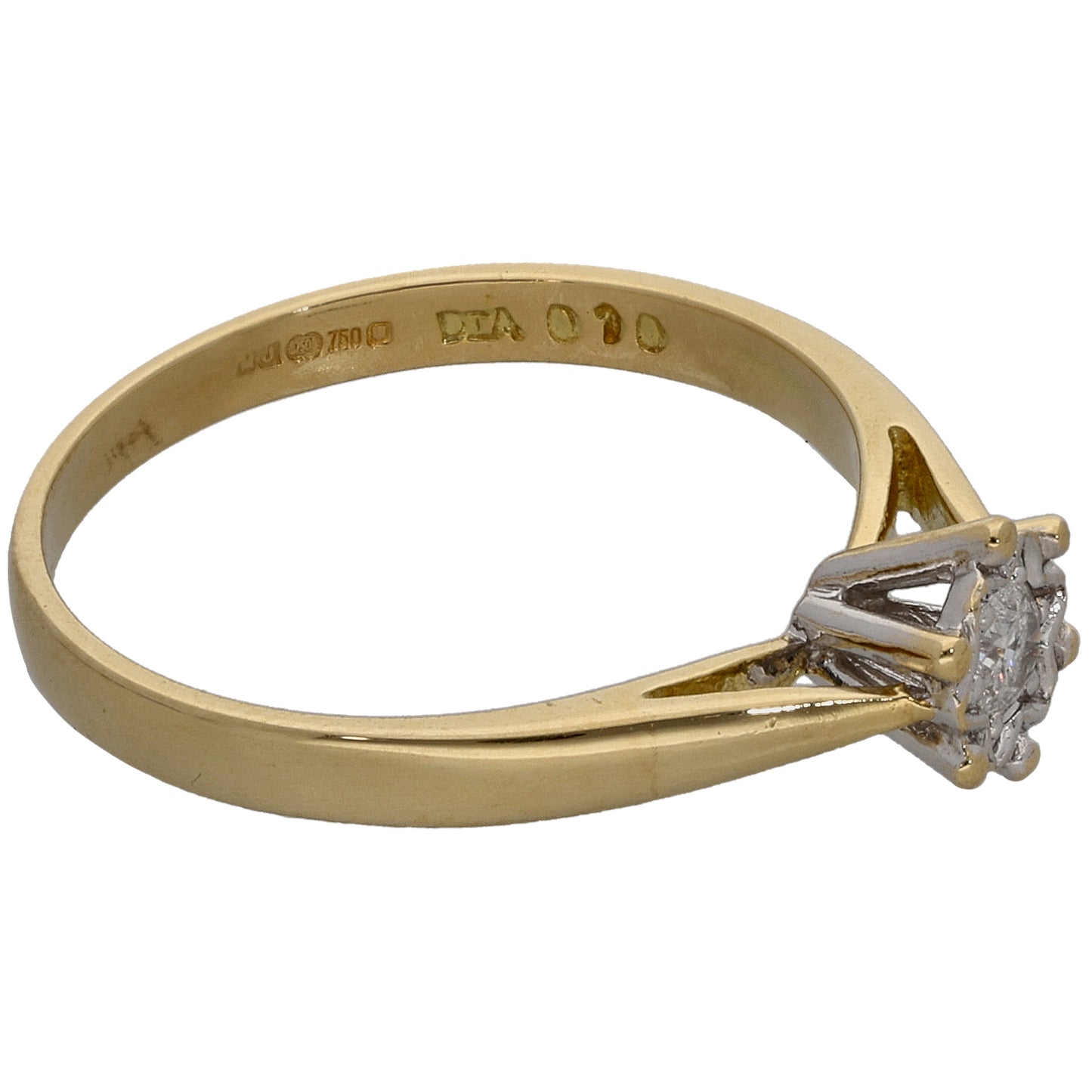 18ct Gold 0.10ct Diamond Solitaire Ring Size M