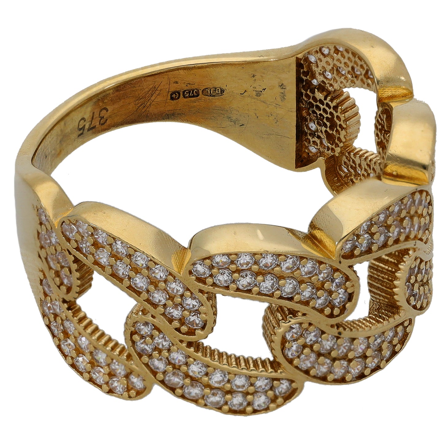 9ct Gold Cubic Zirconia Alternative Ring Size T