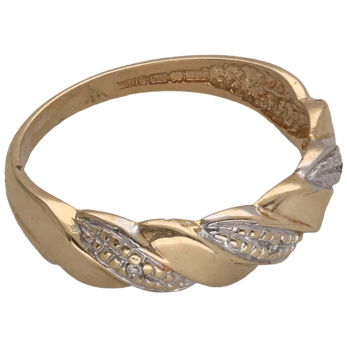 9ct Gold 0.015ct Diamond Alternative Ring Size L