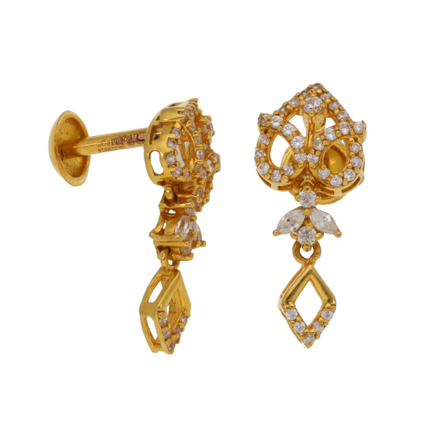 22ct Gold Cubic Zirconia Dress/Cocktail Earrings