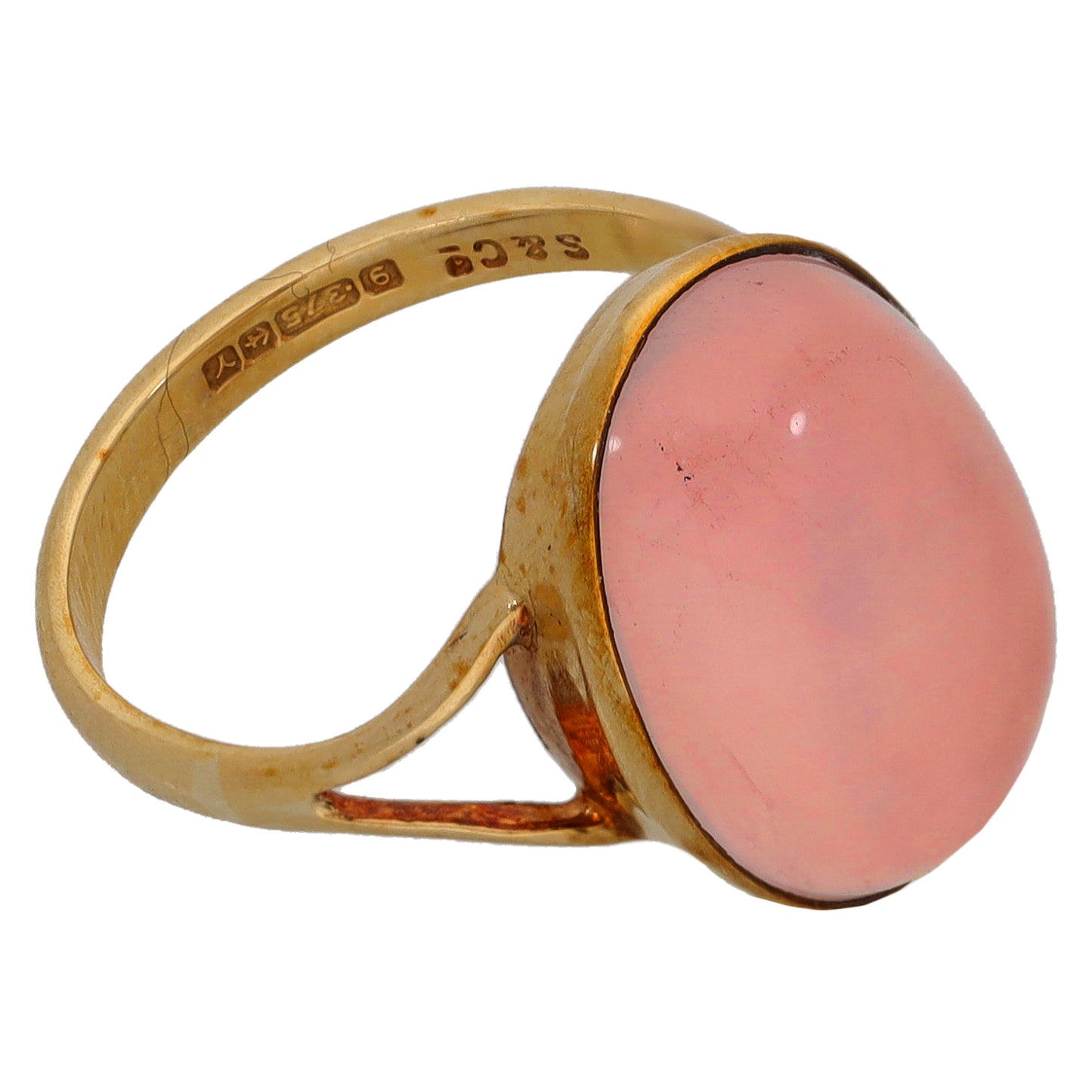 9ct Gold Rose Quartz Single Stone Ring Size K