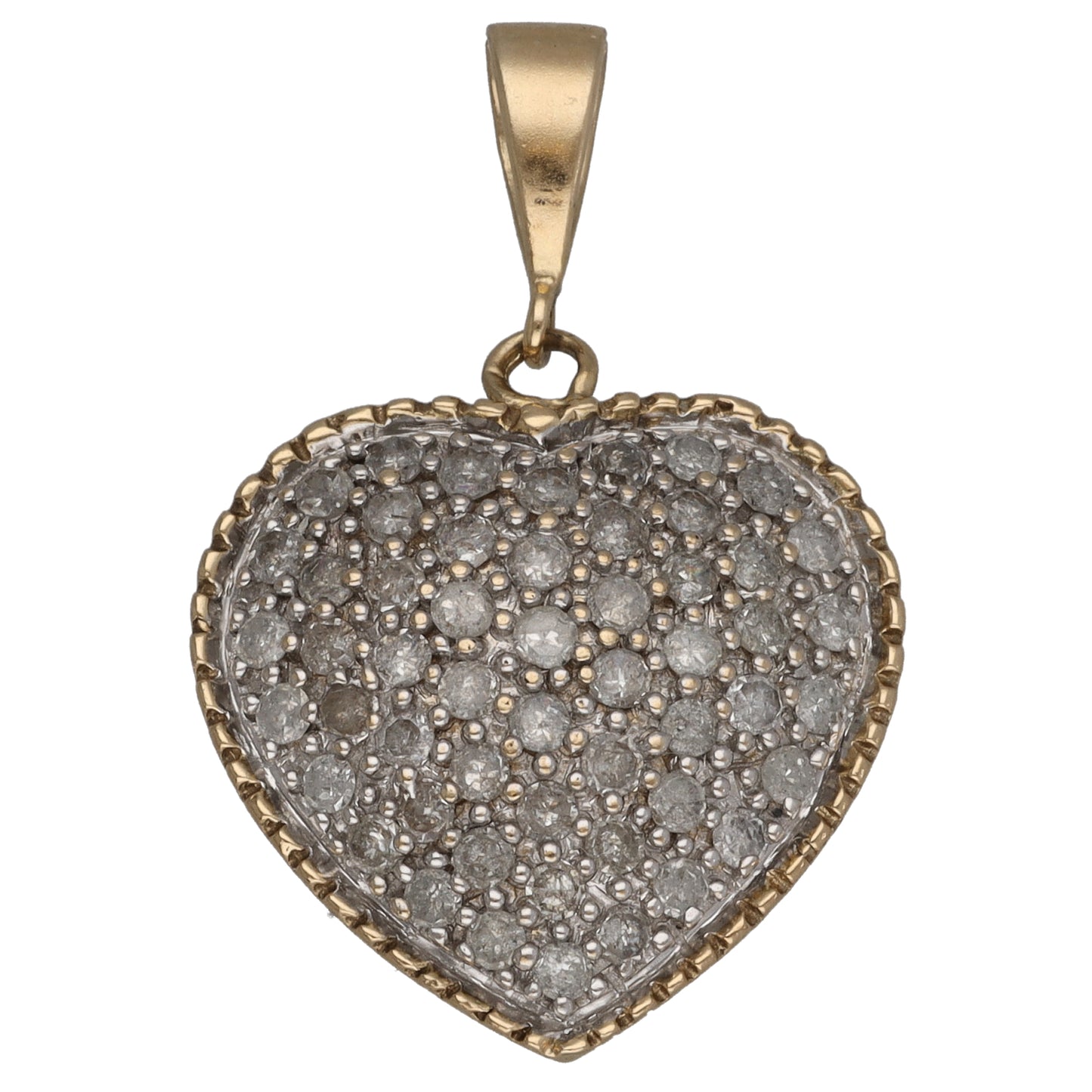9ct Gold 1.06ct Diamond Heart Pendant