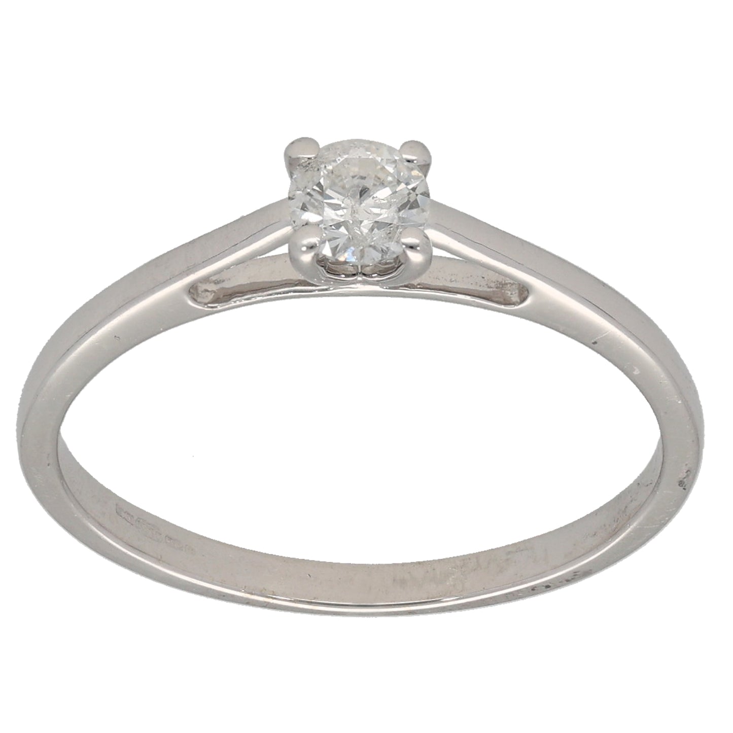 9ct White Gold 0.25ct Diamond Solitaire Ring Size N