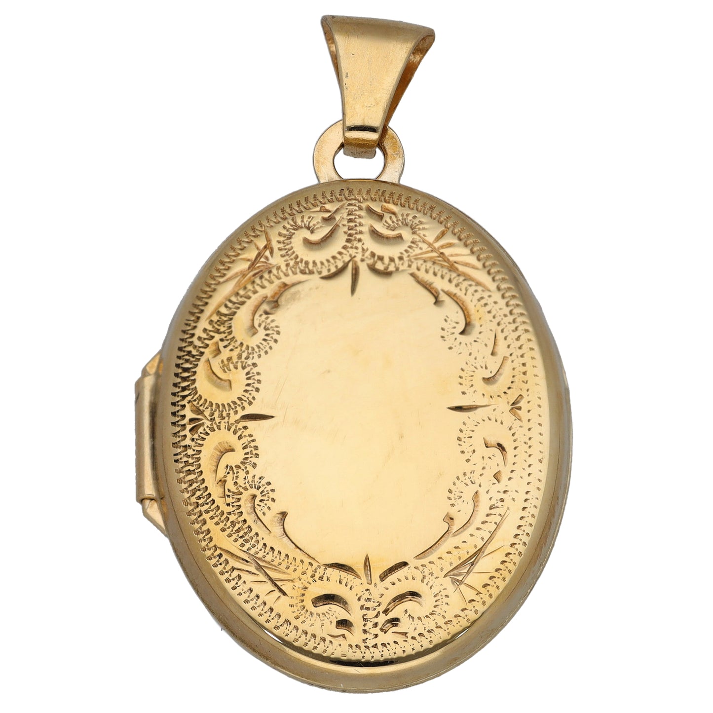 9ct Gold Patterned Locket Pendant