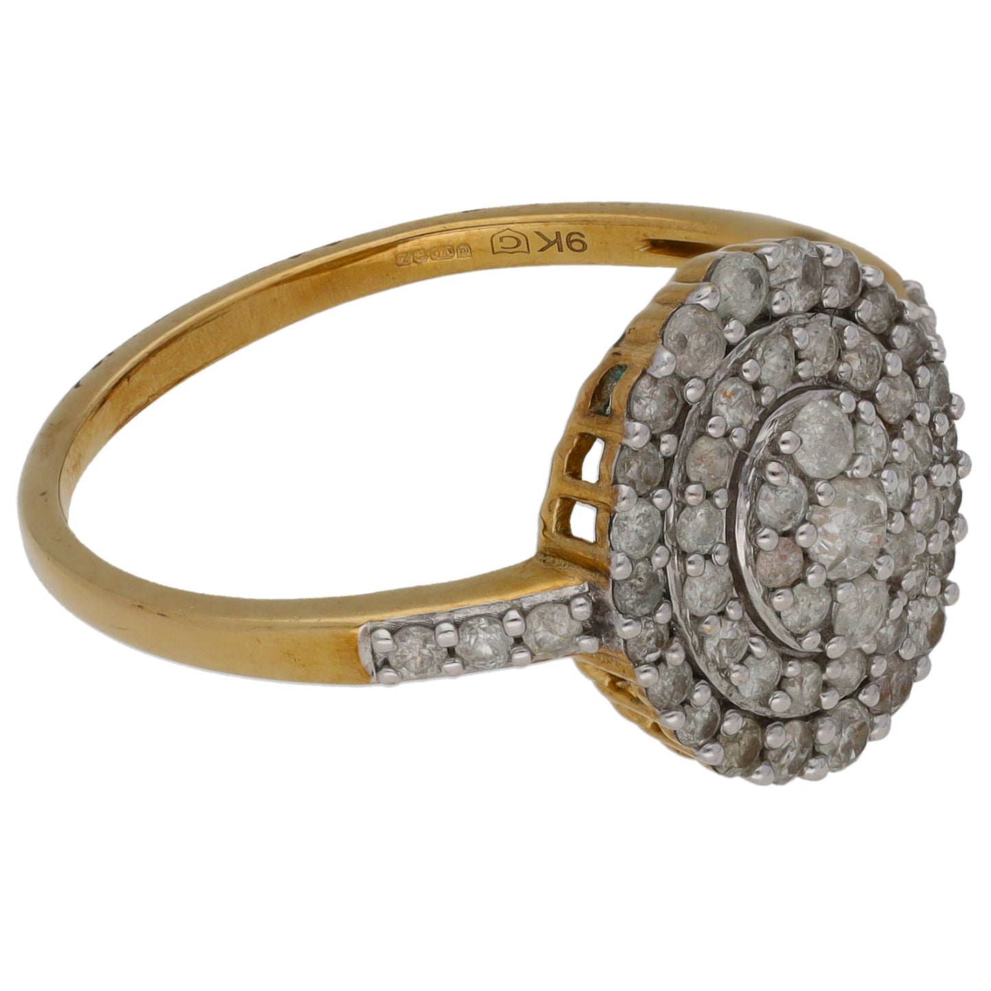 9ct Gold 0.65ct Diamond Dress/Cocktail Ring Size U