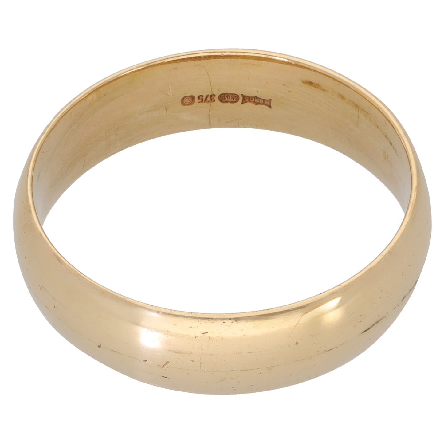 9ct Gold Plain Wedding Ring Size X