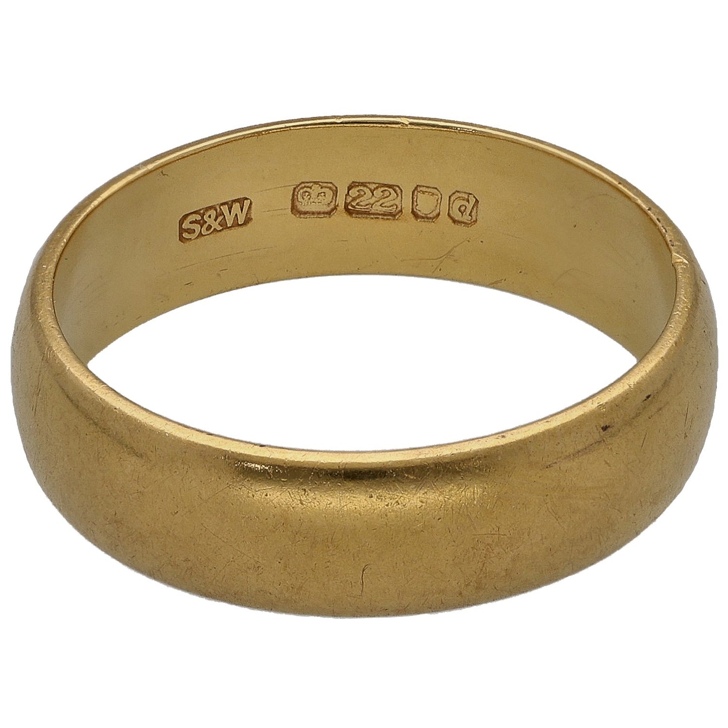 22ct Gold Plain Wedding Ring Size M