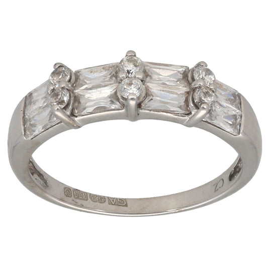 9ct White Gold Cubic Zirconia Dress/Cocktail Ring Size M