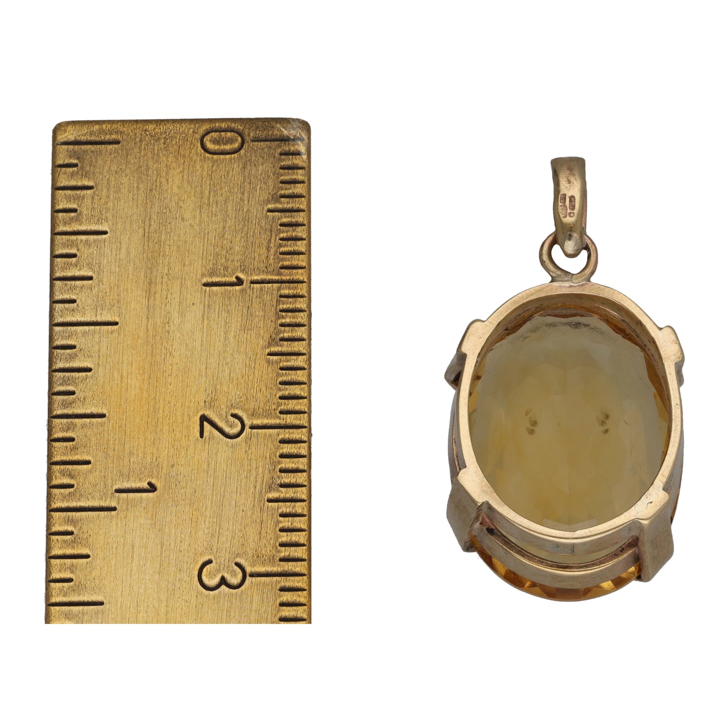 9ct Gold Citrine Single Stone Pendant