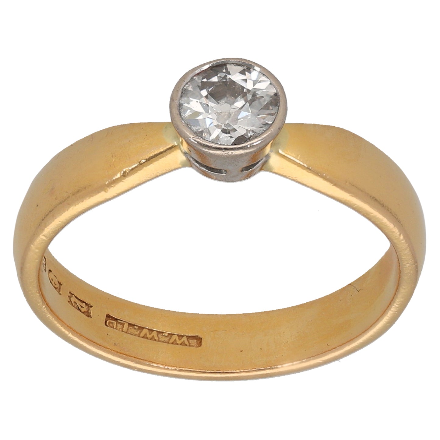 22ct Gold 0.50ct Diamond Solitaire Ring Size P