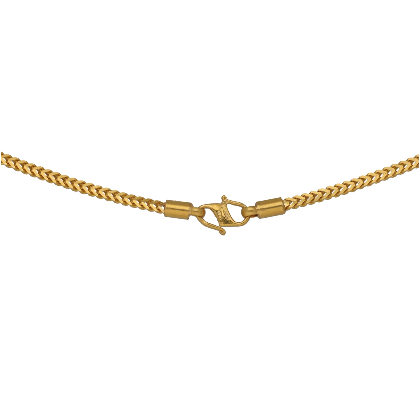 Gold rope chain necklace with clasp connector, 24-inch