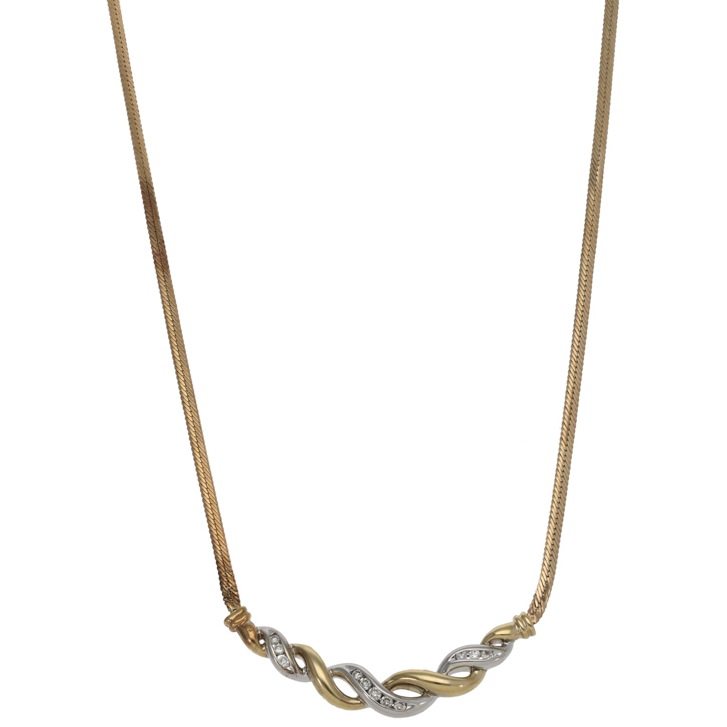 9ct Gold 0.11ct Diamond Fancy Necklace 18"