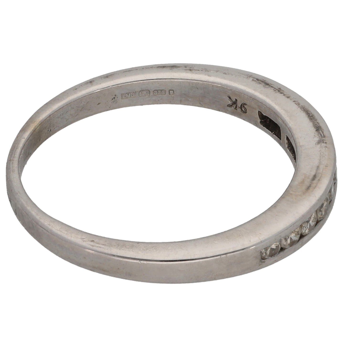 9ct White Gold 0.22ct Diamond Half Eternity Ring Size N