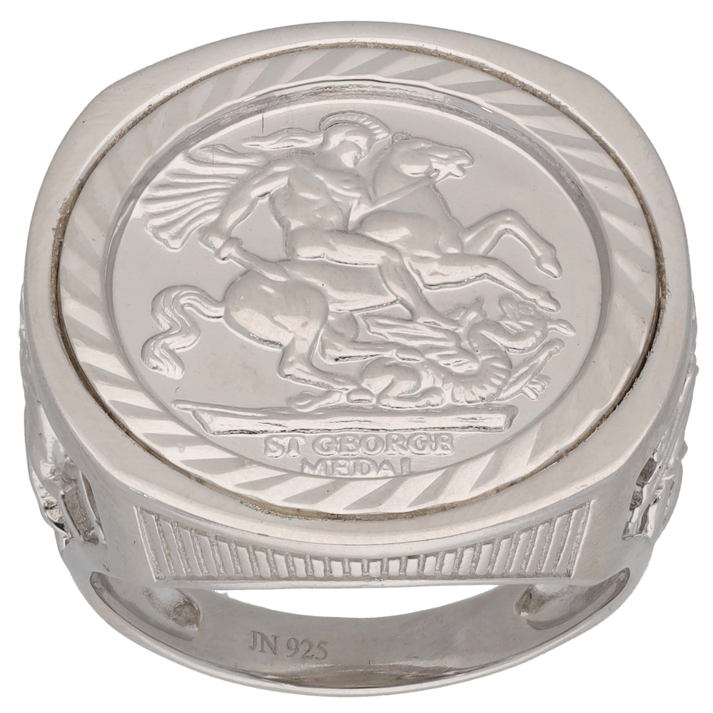 New Sterling Silver St George Signet Ring